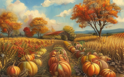 秋收礼赞：丰收作物全景图